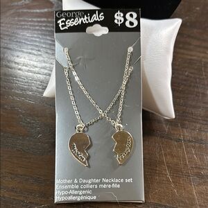 Silver Mother & Daughter Necklace Set